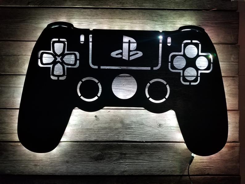 Playstation Controller Metal Wall Art