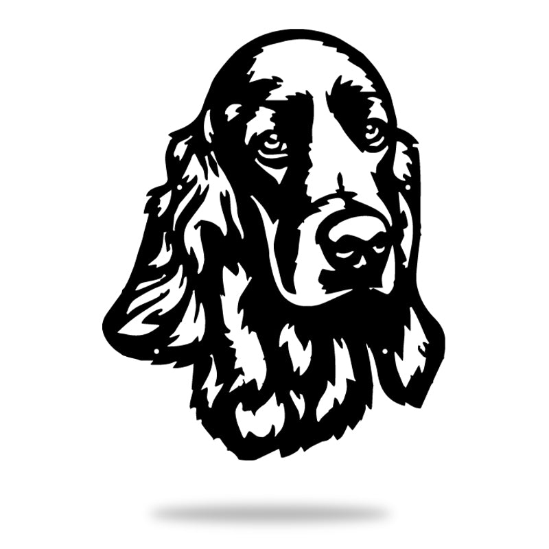 Red Setter Dog Rustic Metal Garden Art Sculpture Dog House Sign Metal Wall Art