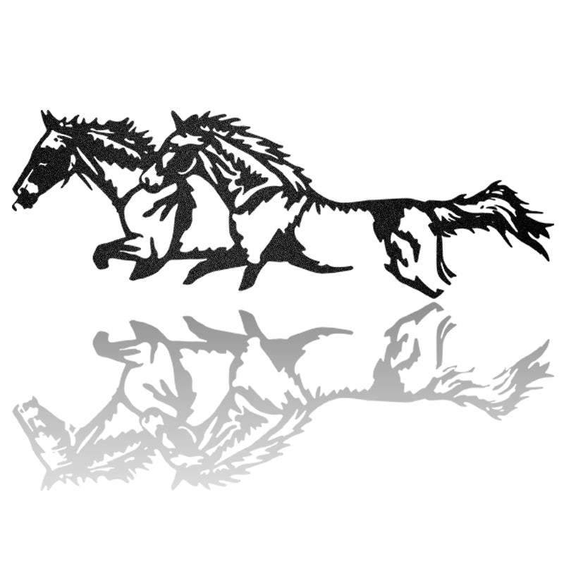 Rustic Horses Personalized Horse Metal Sign Wall Art