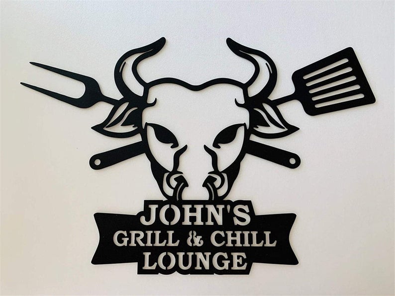 Sign Barbecue Outdoor Metal Wall Art