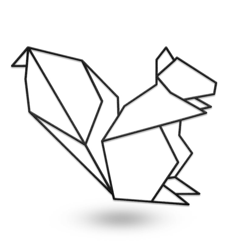 Squirrel Geometric Metal Wall Art