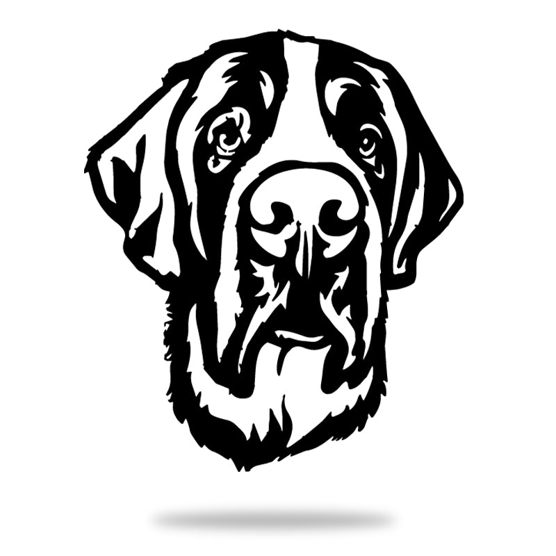 St Bernard Dog Rustic Garden Art Sculpture Dog House Sign Metal Wall Art