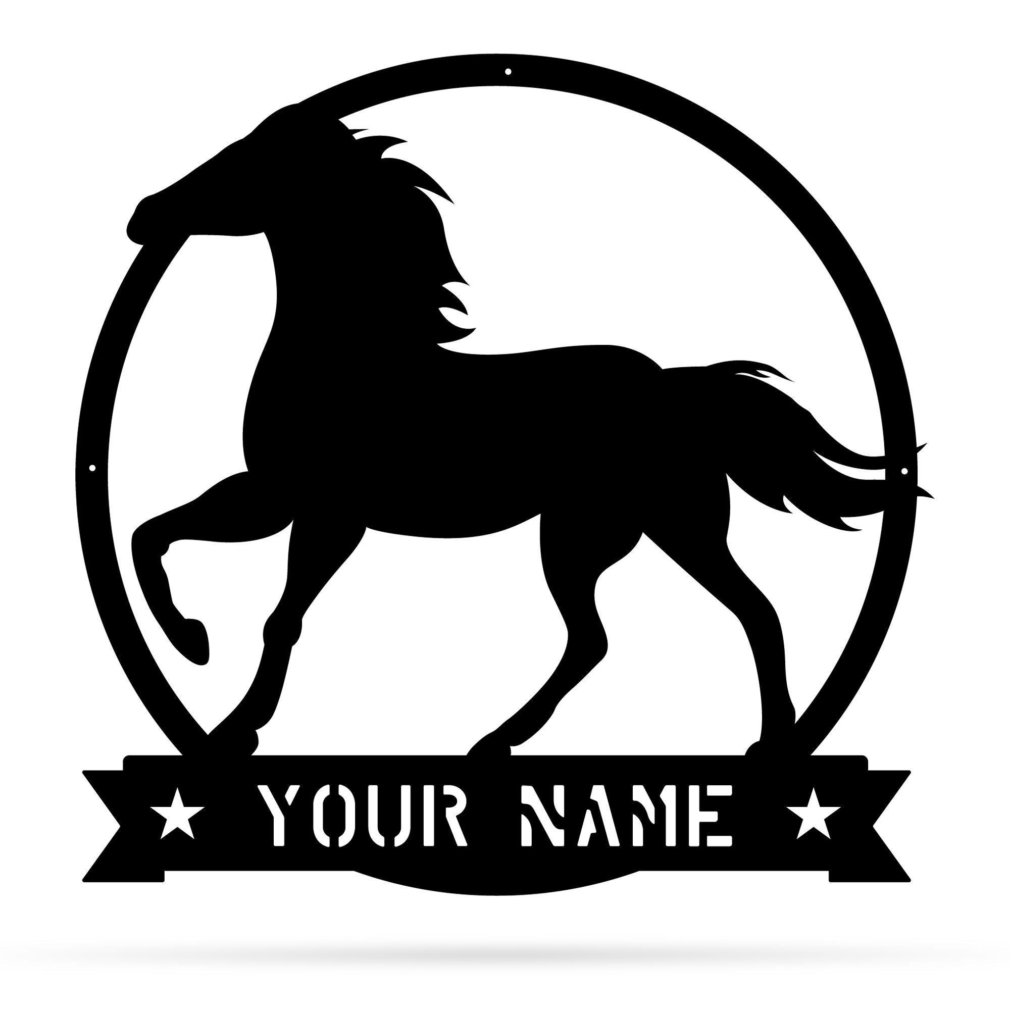Stallion Monogram Metal Wall Art