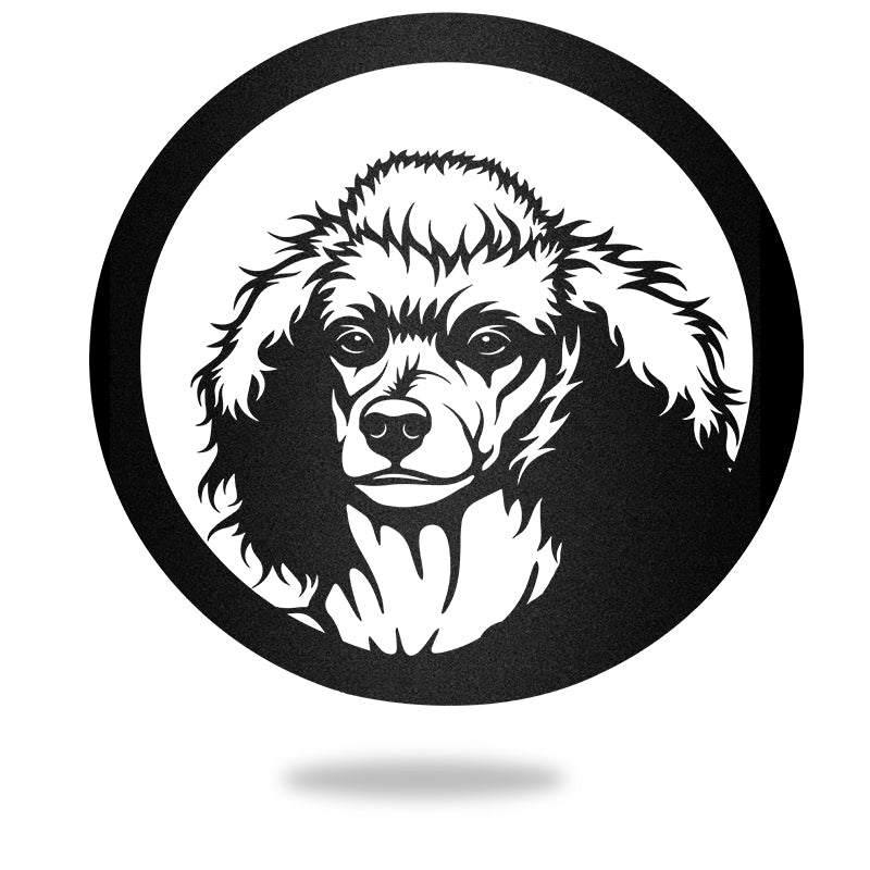 Standard Poodle Guard Dog House Sign Metal Wall Art