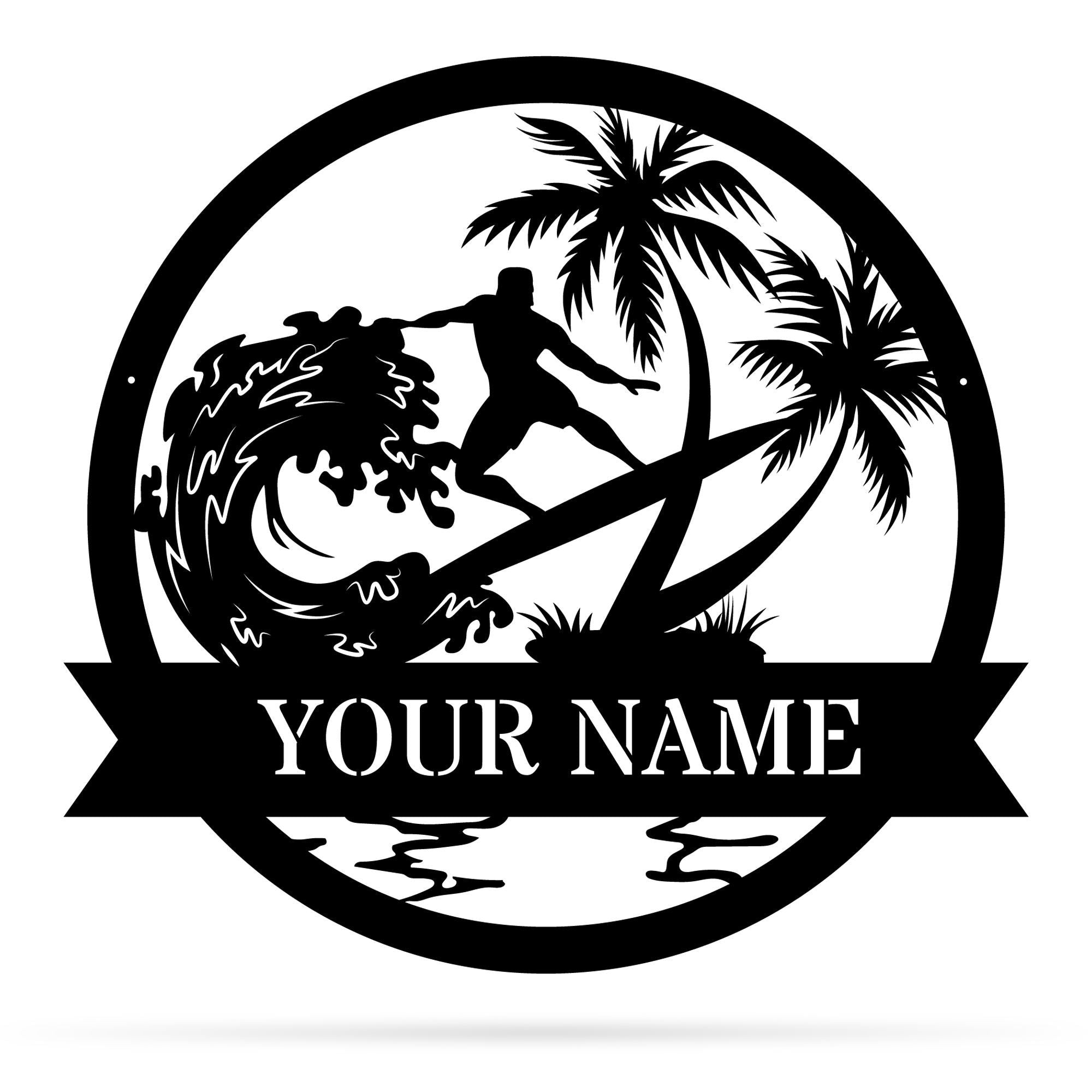 Surfer Monogram Metal Wall Art