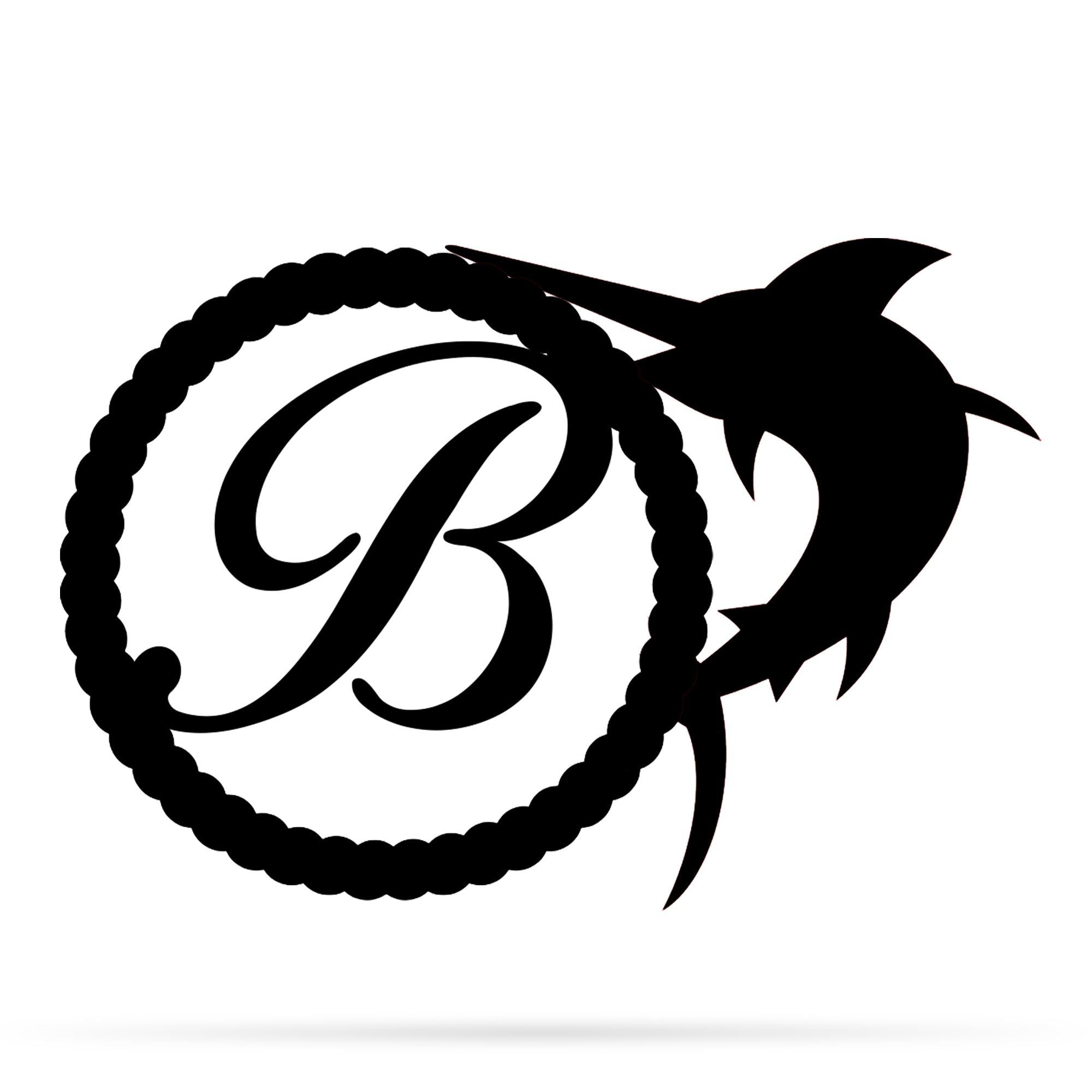 Swordfish Single Letter Metal Wall Art