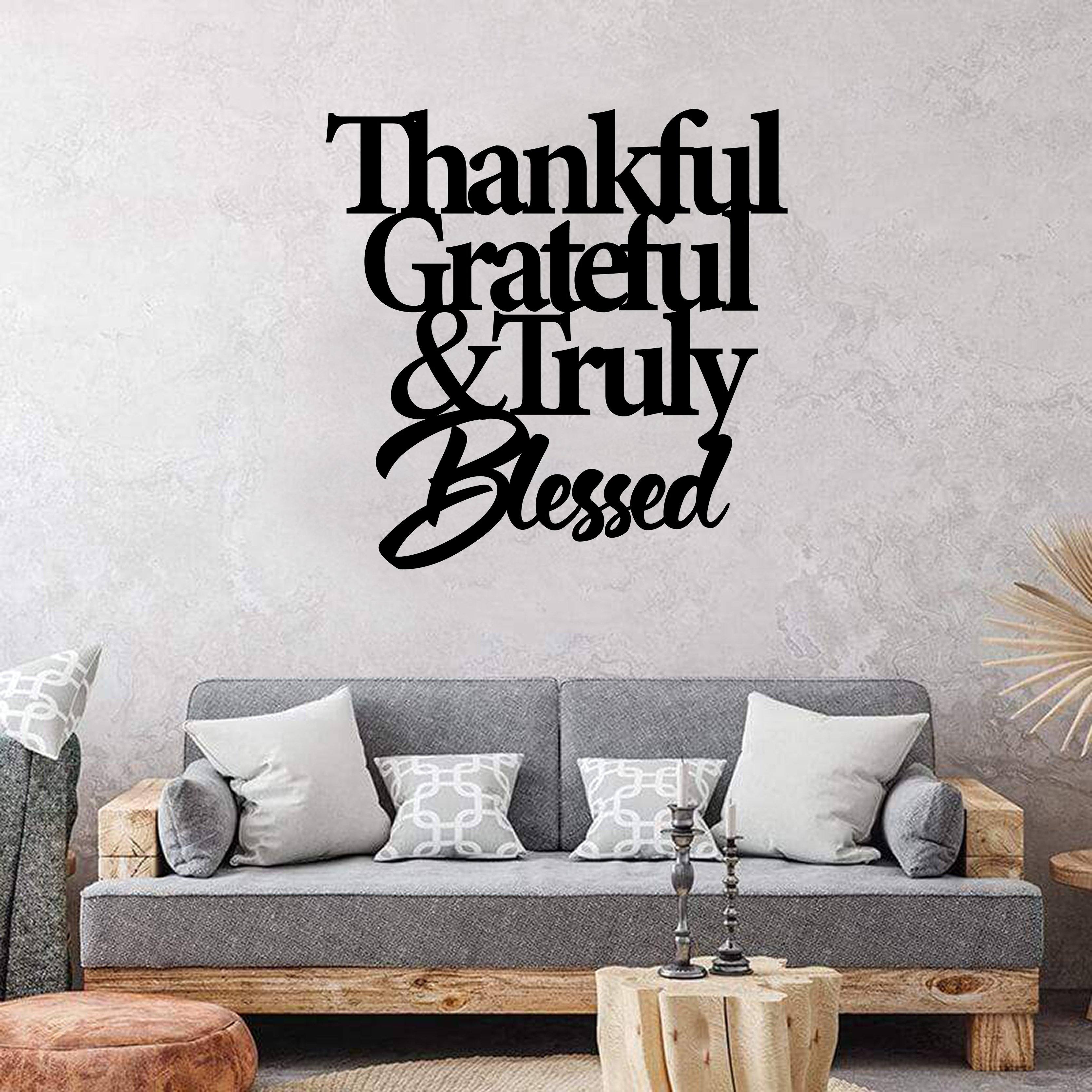 Thankful Quote Metal Wall Art