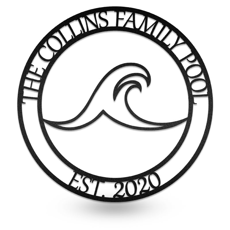 The Family Pool Swimming Decoration Metal Wall Art