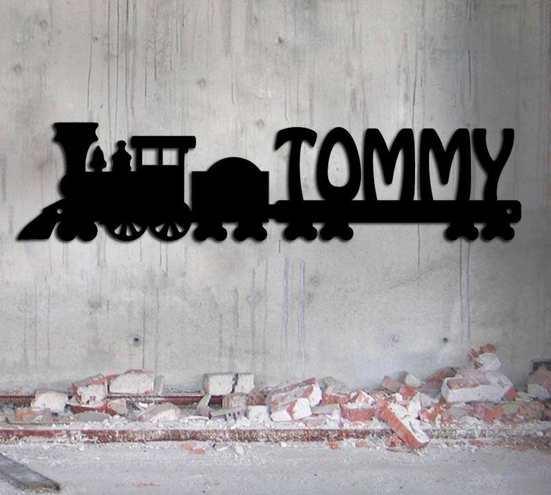 Train Custom Name Metal Wall Art