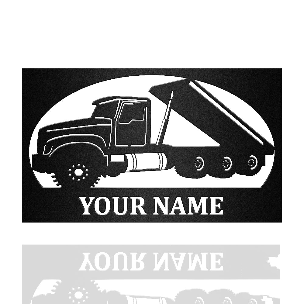 Truck Custom Text Trucker Metal Wall Art