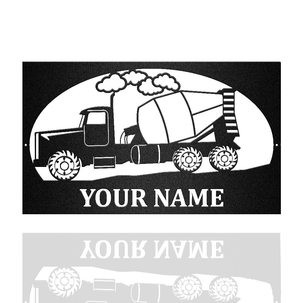 Truck Custom Text Trucker Metal Wall Art