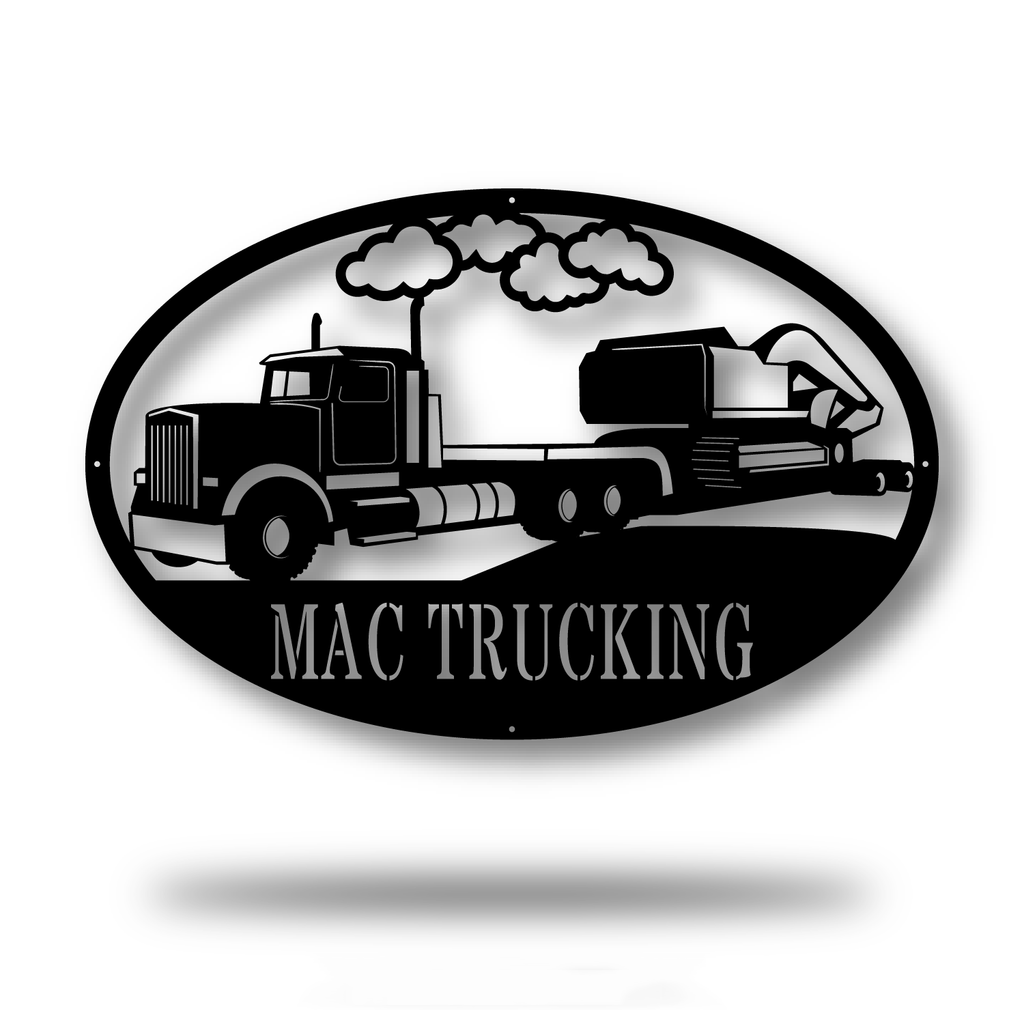 Truck Monogram Custom Trucker Metal Wall Art