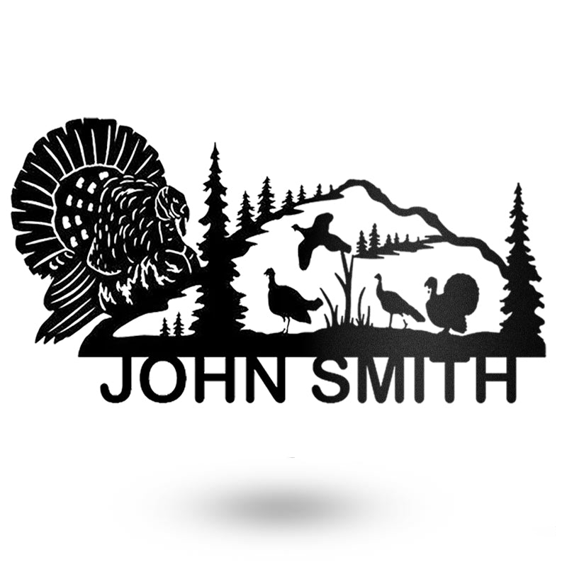 Turkey Land Custom Name Metal Turkey Sign Metal Wall Art Decor