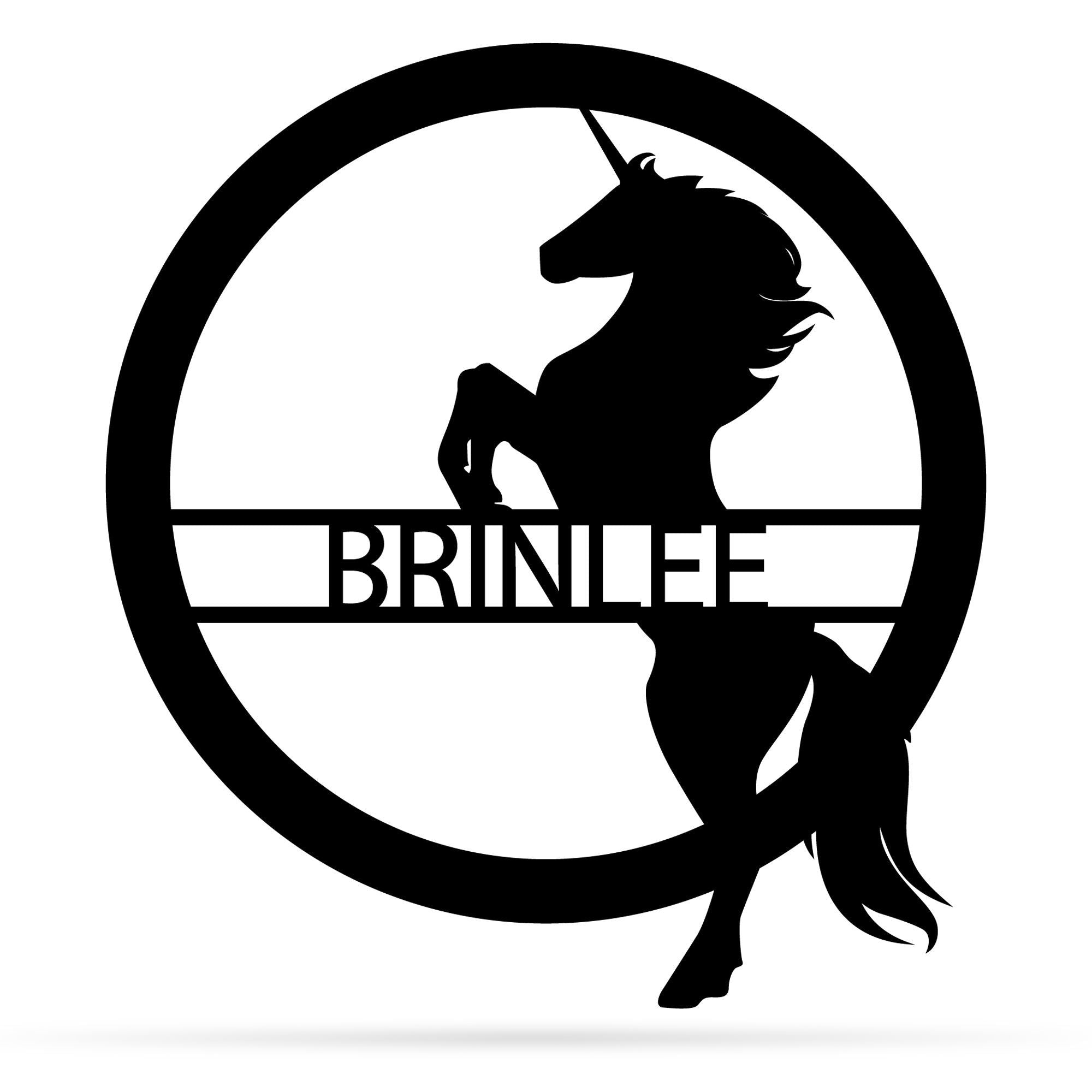 Unicorn Monogram Metal Wall Art