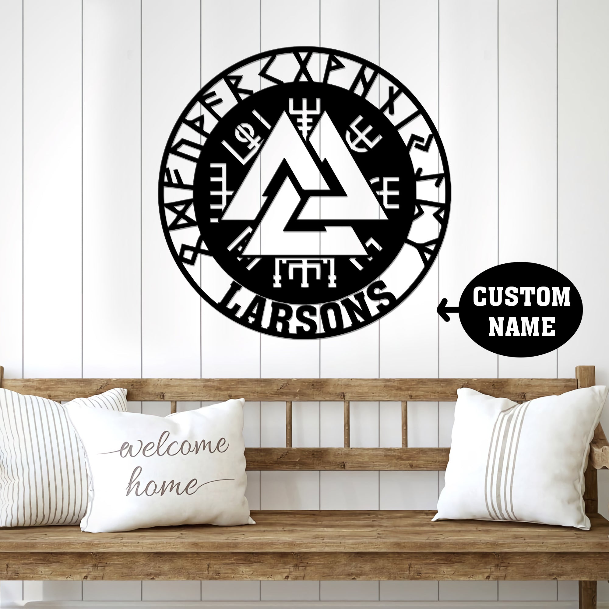 Valknut Symbol Metal Wall Art