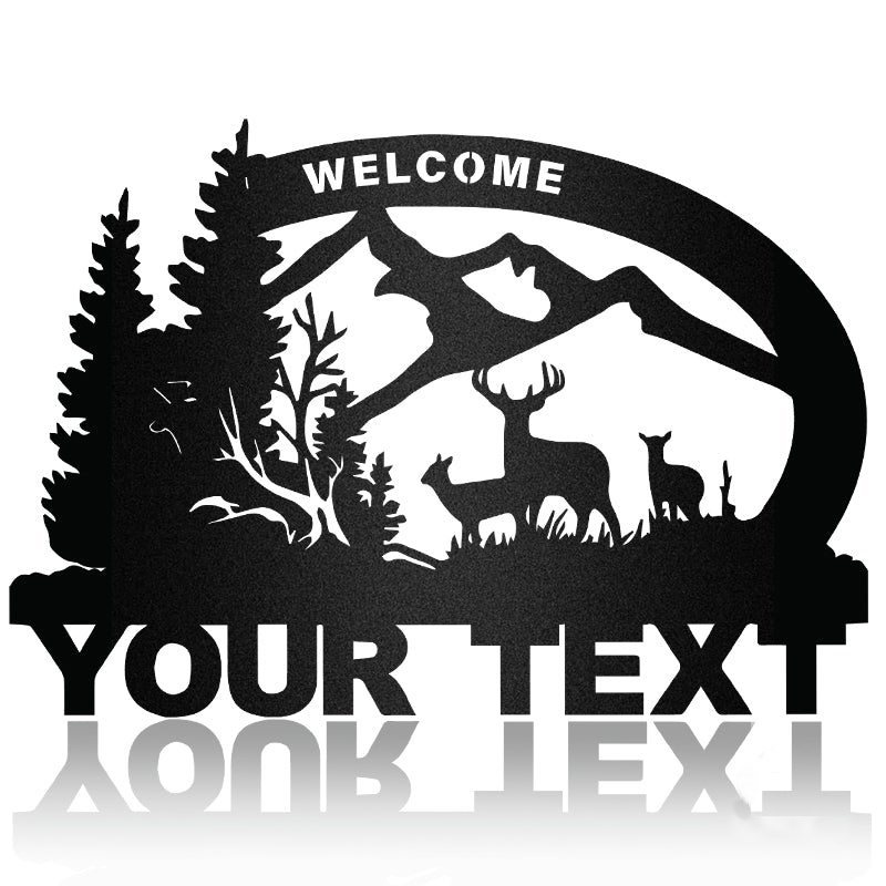 Welcome Deer Hunting Forest Custom Metal Hunting Sign Metal Wall Art