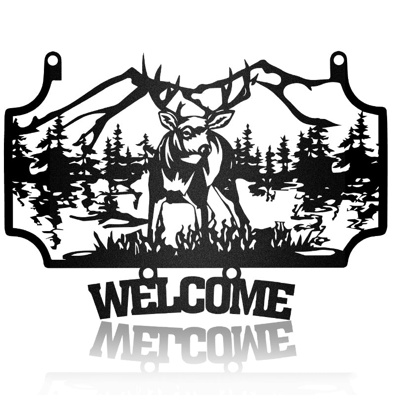 Welcome Deer Hunting Forest Custom Metal Hunting Sign Metal Wall Art