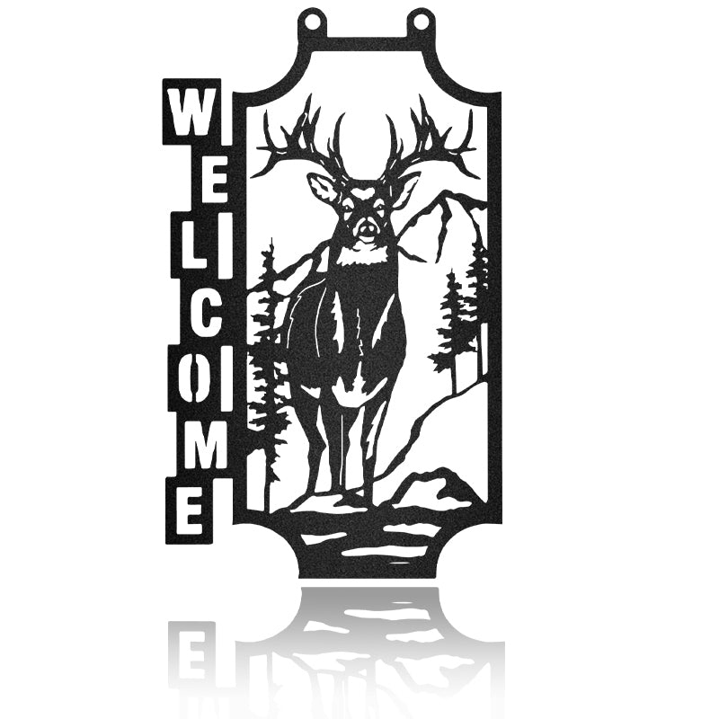 Deer Welcome Hunting Forest Custom Metal Hunting Sign Metal Wall Art