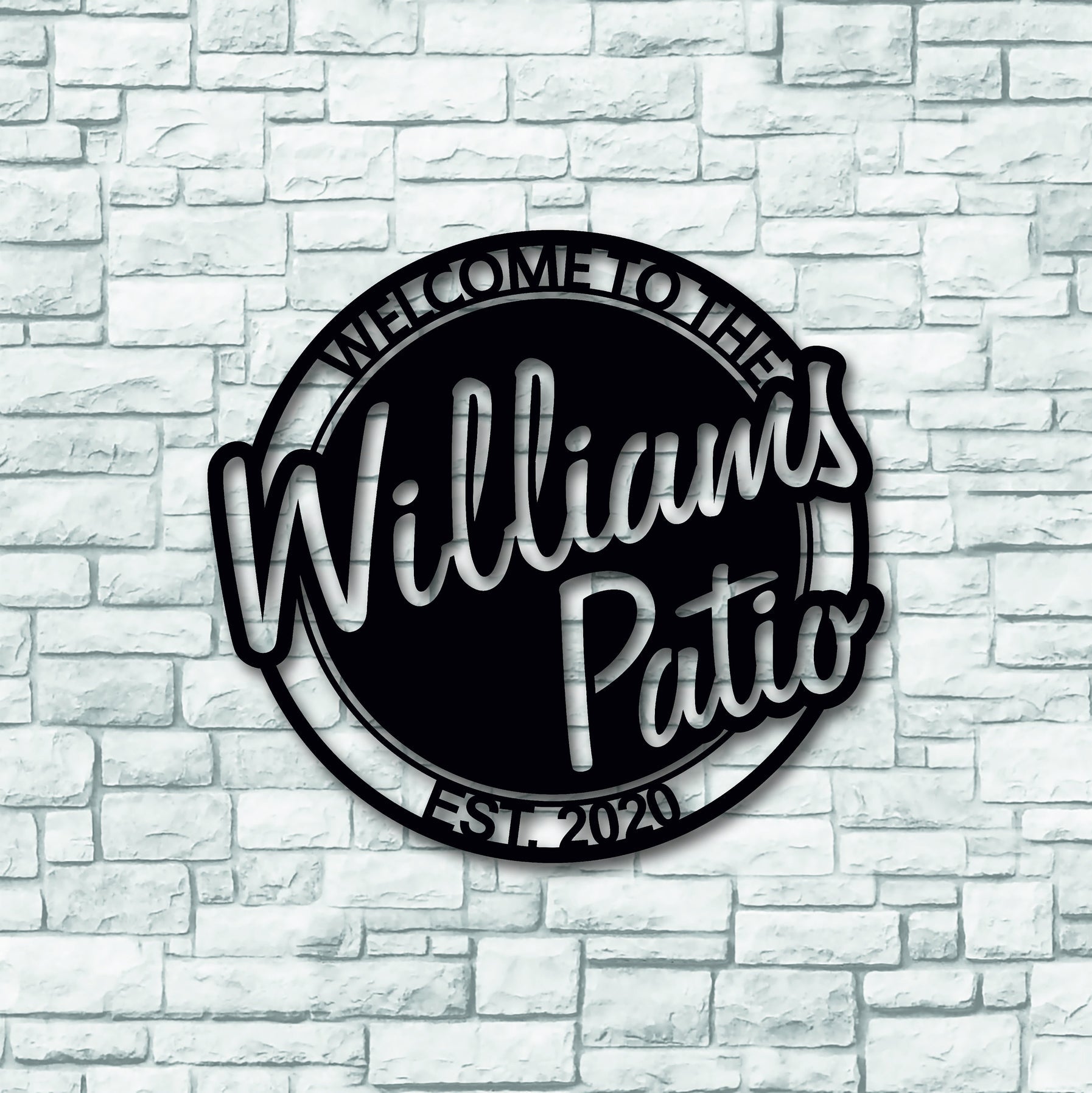 Welcome To The Patio With Established Date Metal Wall Art