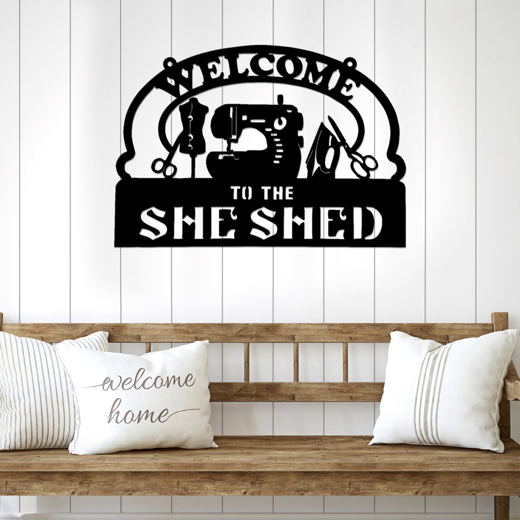 Welcome To The She Shed Metal Wall Art