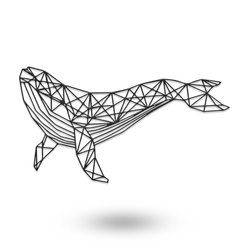 Whale Geometric Metal Wall Art