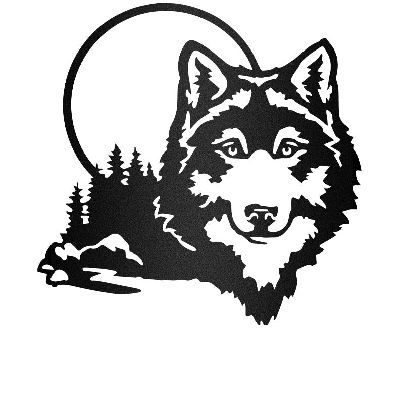 Wolf Forests Personalized Geometric Wolf Metal Wall Art