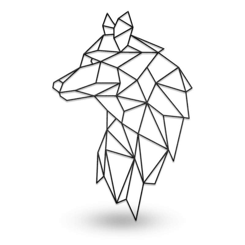 Wolf Geometric Metal Wall Art