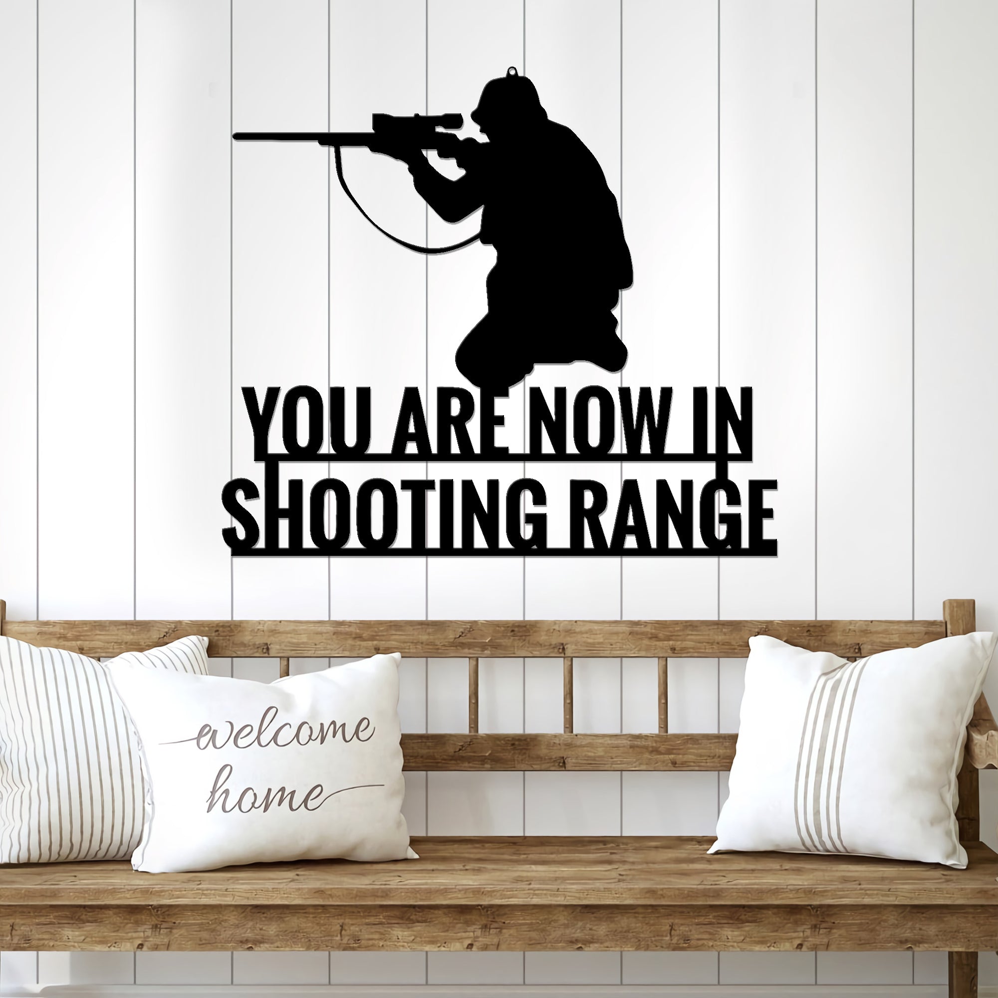 You Are In Shooting Range Metal Wall Art