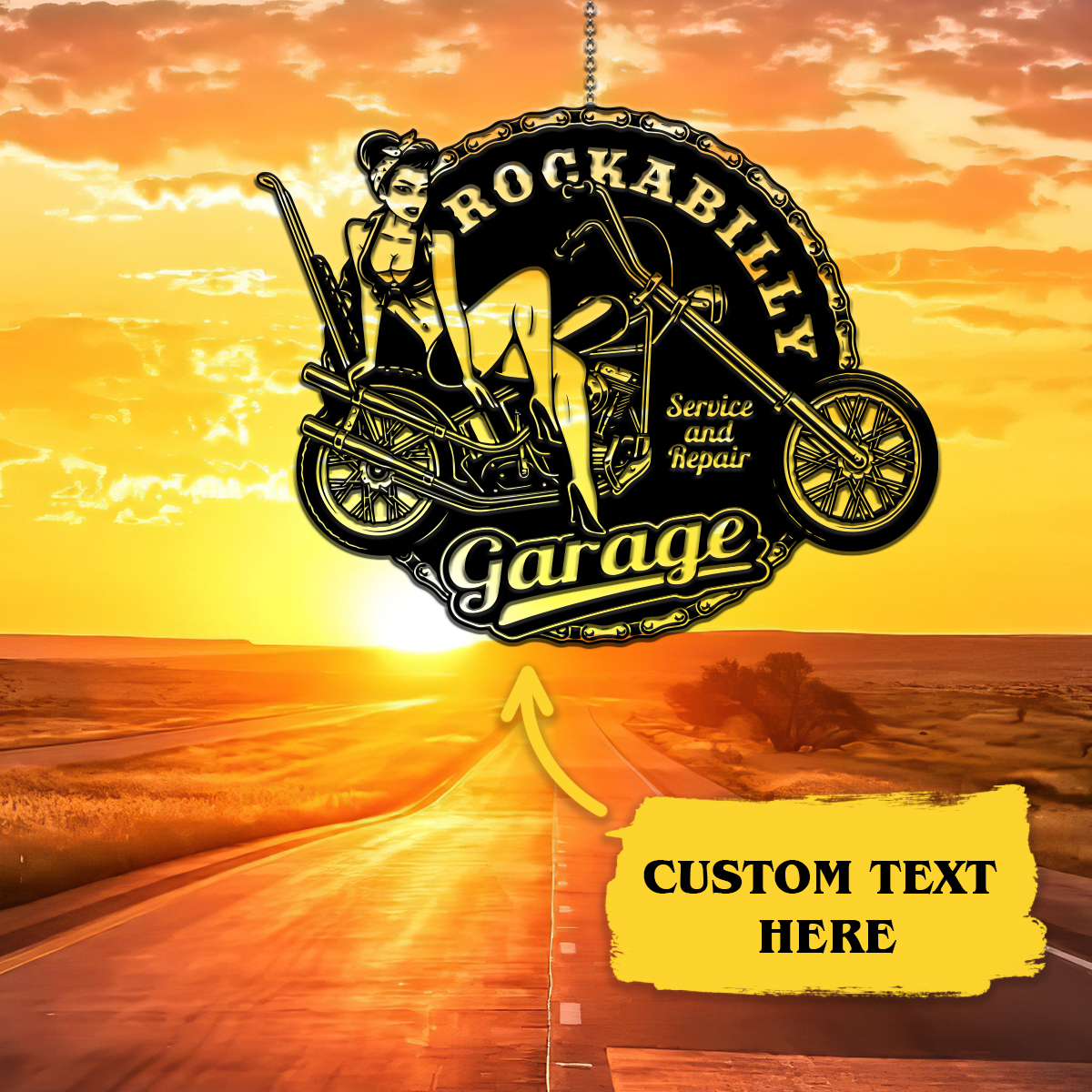 Motorcycle Garage Custom Name Sign Metal Wall Art Decor