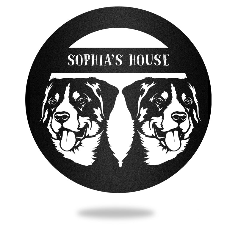 2 Appenzeller Sennenhund Guard Dog House Sign Metal Wall Art