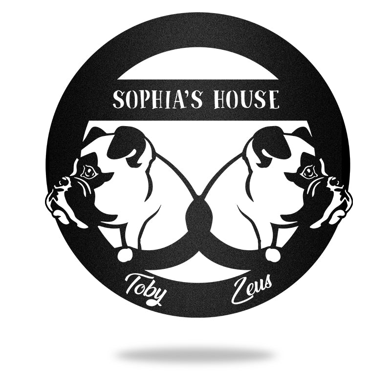 Boxer Guard Dog House Sign Metal Wall Art