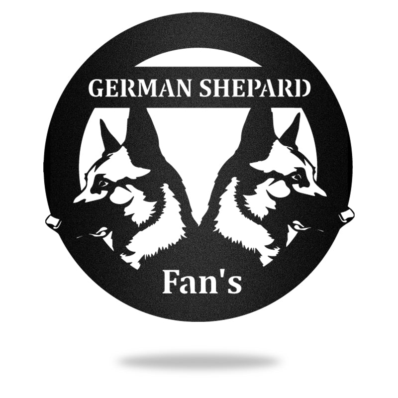 2 German Shepherd Guard Guard Dog House Sign Metal Wall Art