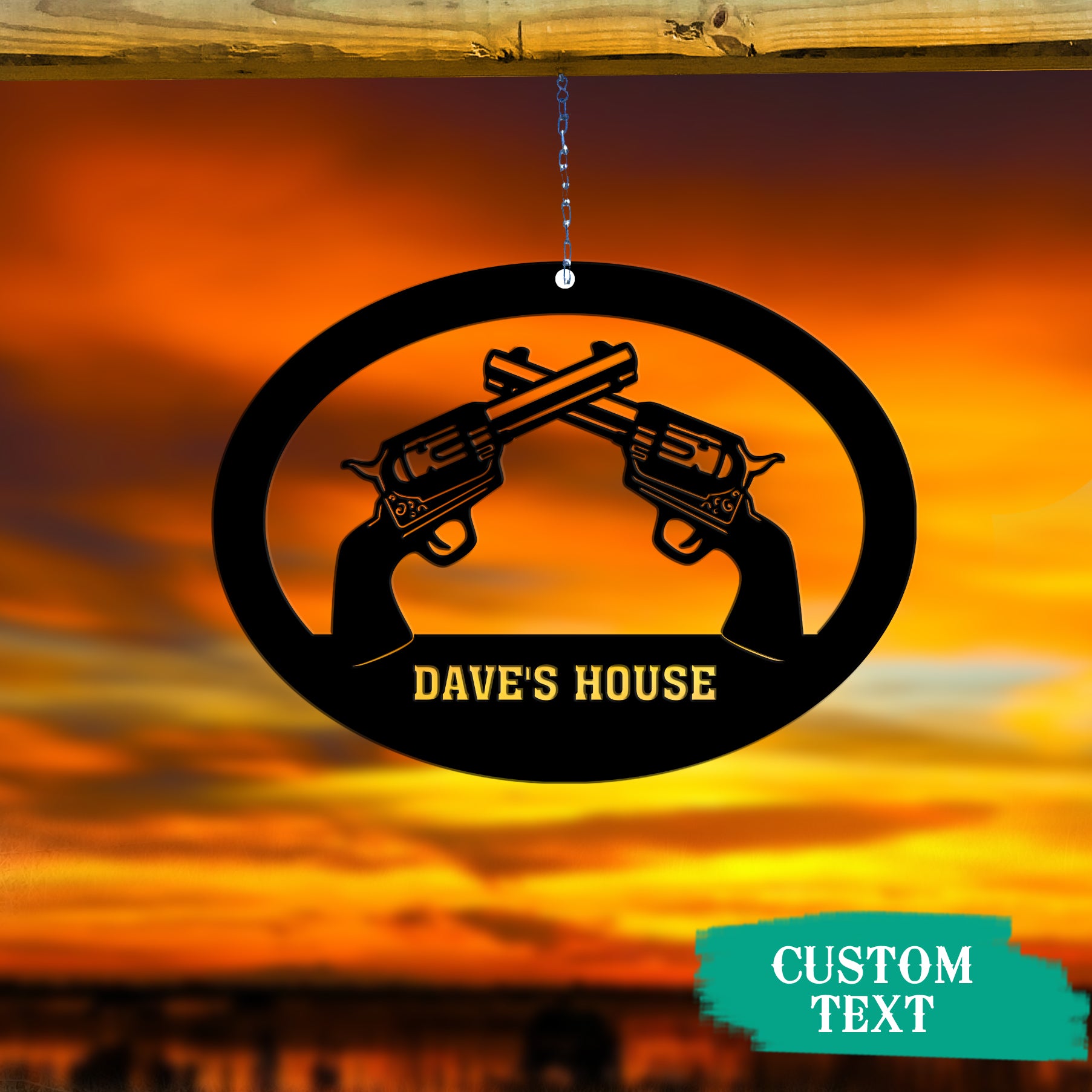 Gun House Metal Wall Art