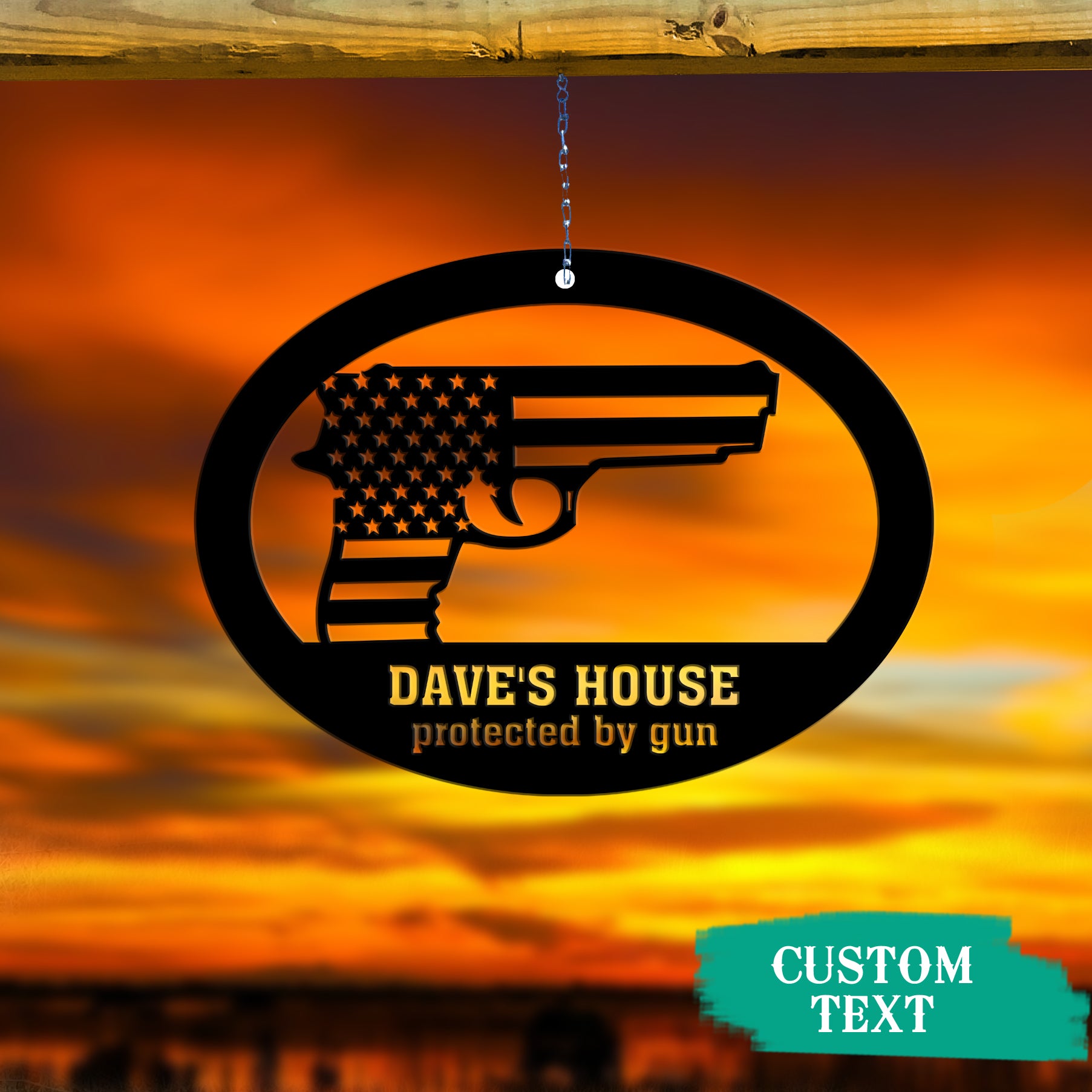 Gun House Metal Wall Art