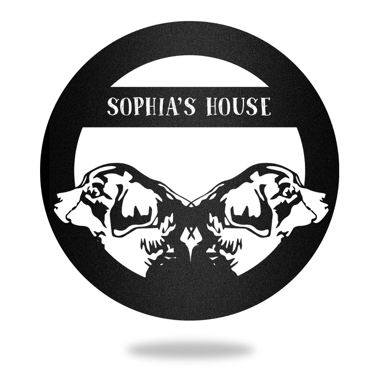 2 Sennenhund Berner Guard Dog House Sign Metal Wall Art