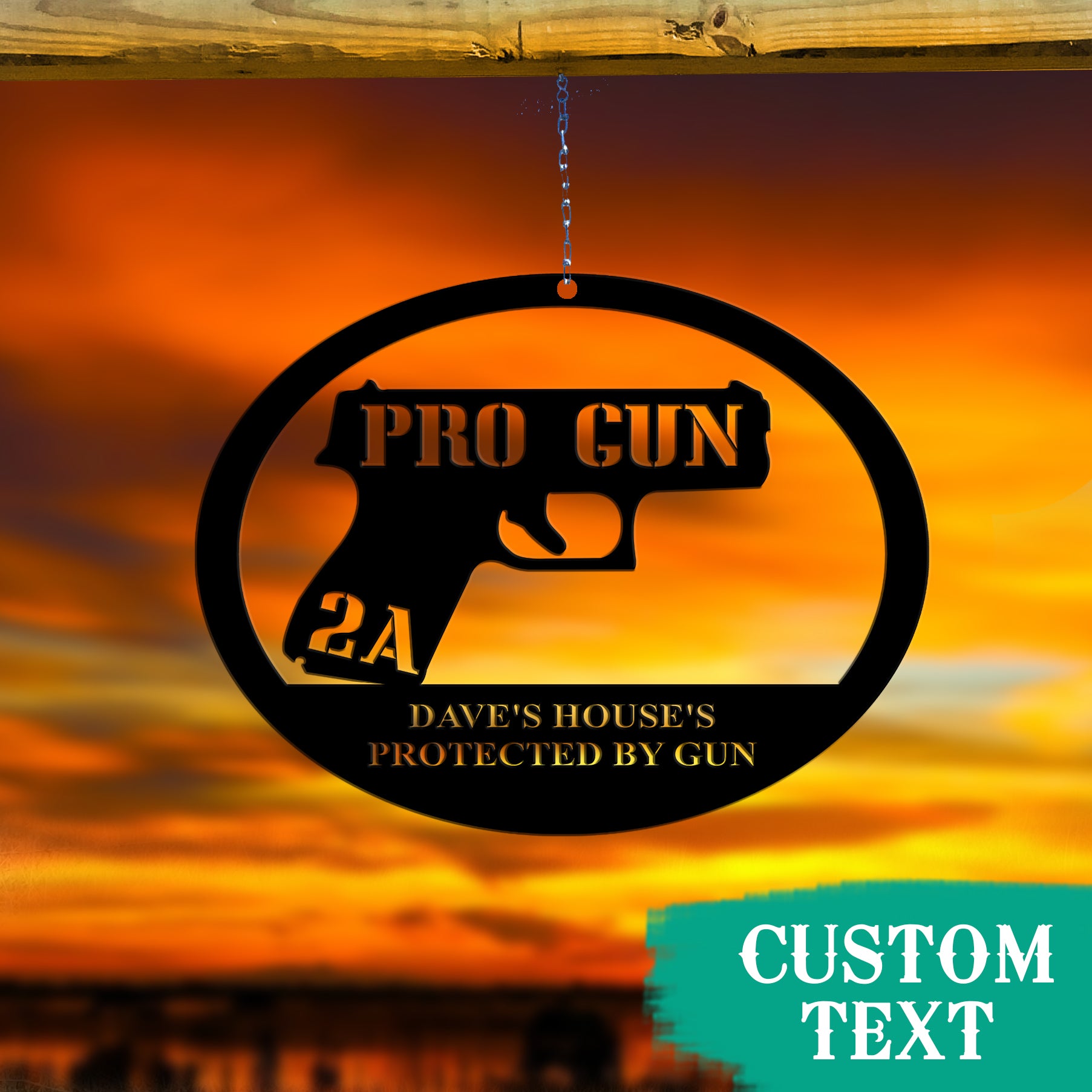 This House Protected By Gun Metal Wall Art