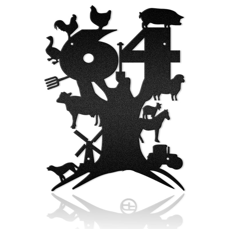 Animal Farm Tree Address Custom Metal Wall Art