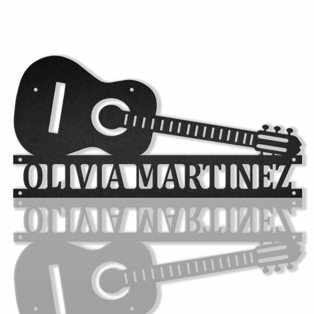 Guitar Classic Monogram Personalized Metal Wall Art