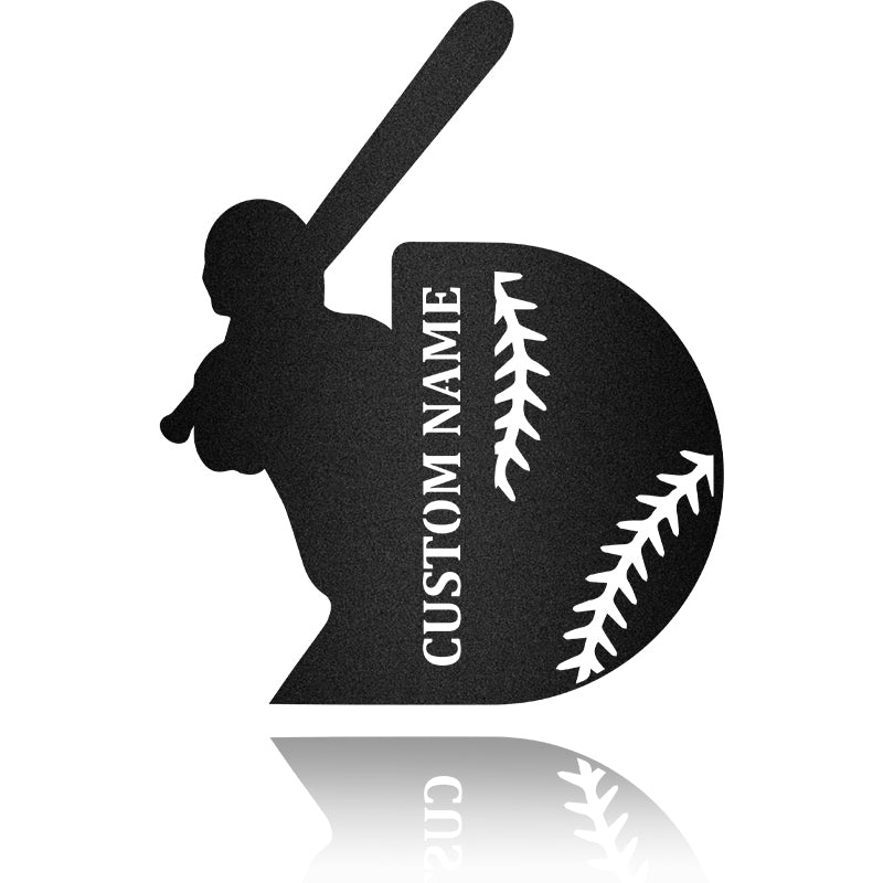 Baseball Custom Name Metal Wall Art