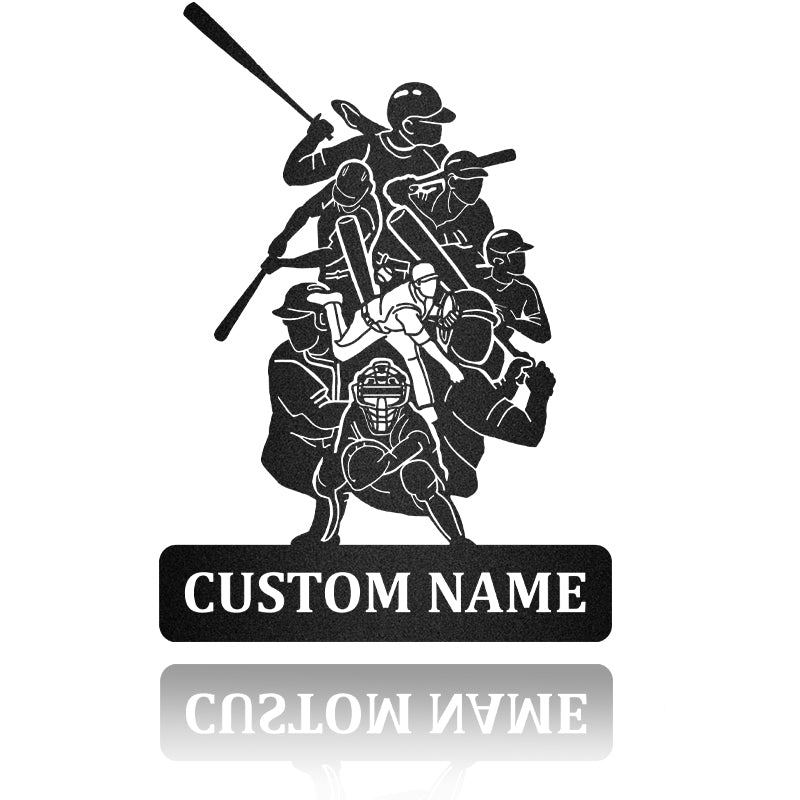 Baseball Custom Team Name Metal Wall Art
