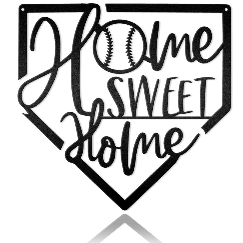 Baseball Home Sweet Home Metal Wall Art