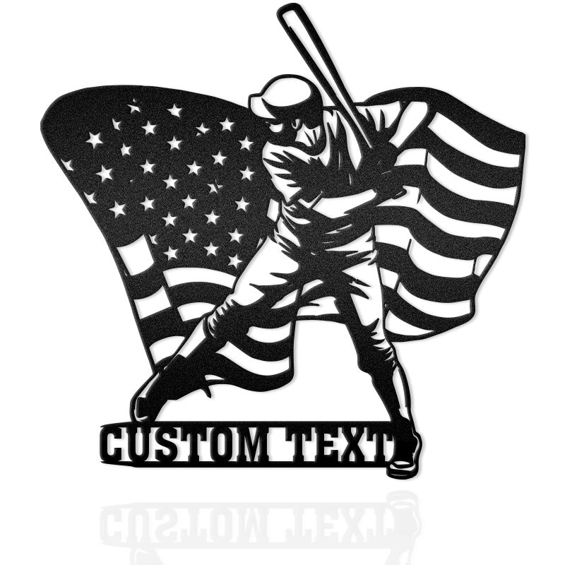 Baseball Player Custom Metal Wall Art