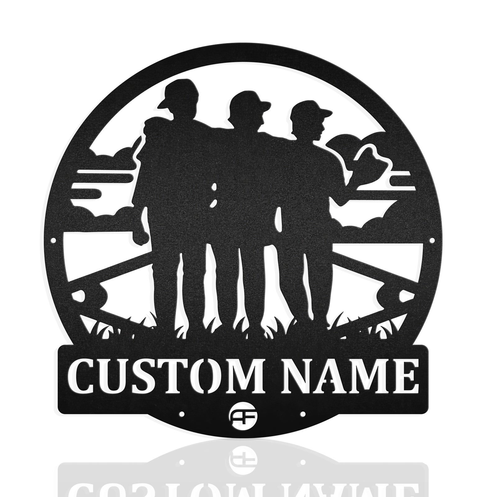 Baseball Squad, Teammates, Round Metal Wall Art