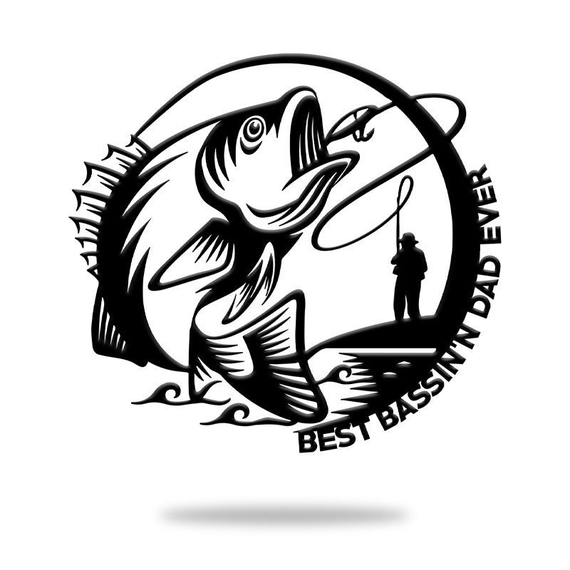 Bass Fishing Custom Text Trout Name Sign Metal Wall Art Decor