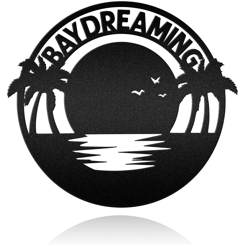 Baydreaming Sunset Scene Sea Beach Metal Wall Art