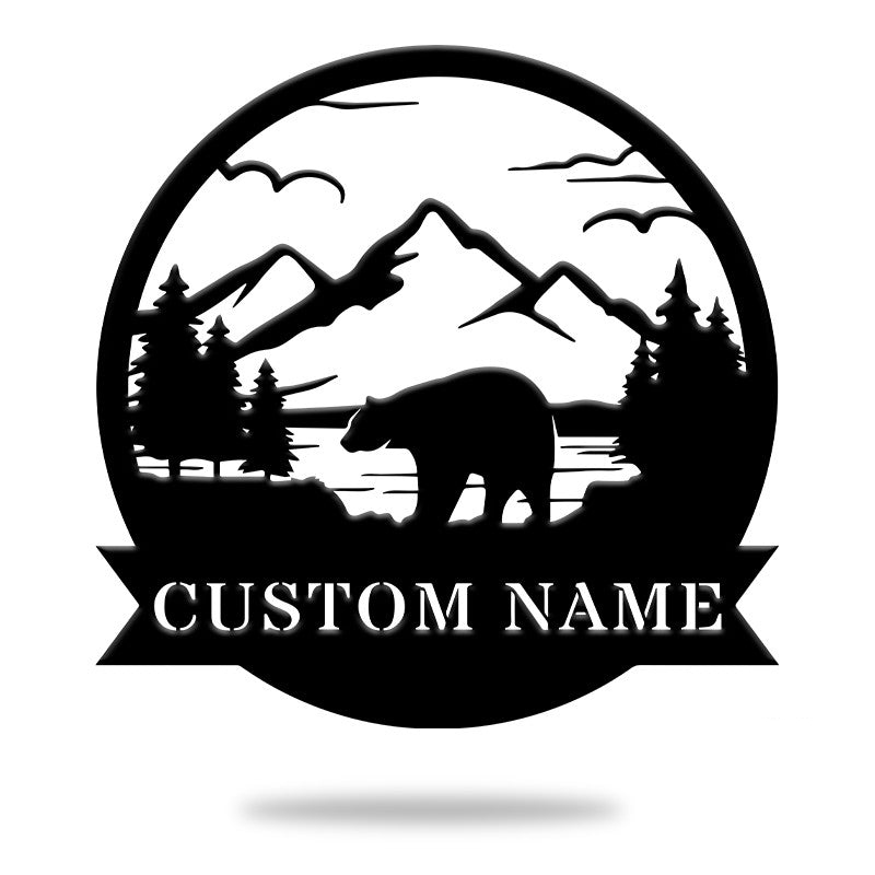 Bear Monogram Metal Wall Art