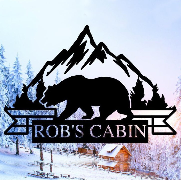 Bear Sign - Outdoor Cabin Metal Wall Art