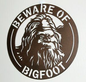 Beware Of Bigfoot Sign Sasquatch Metal Wall Art