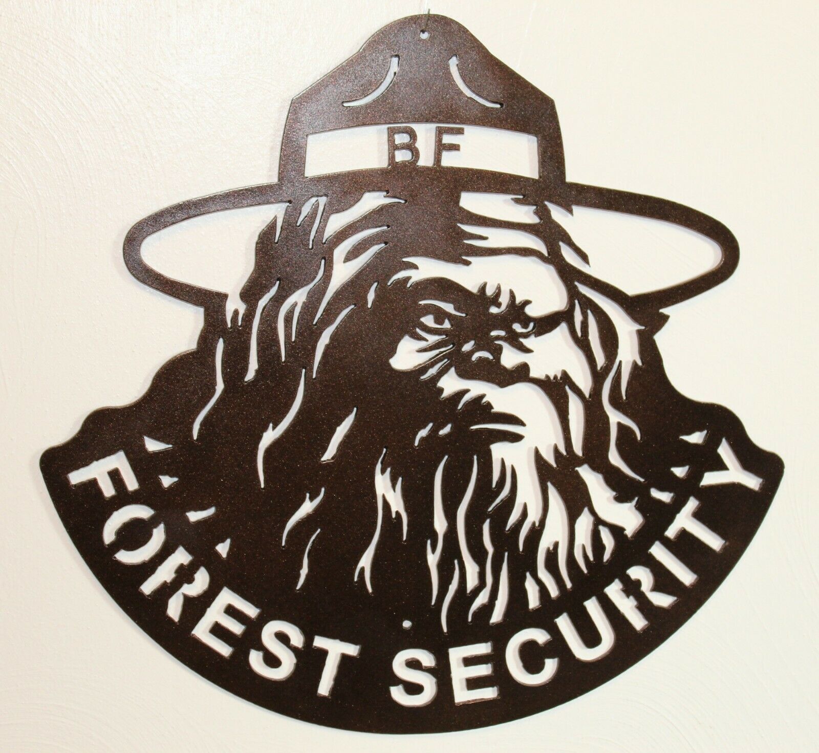 Bigfoot Ranger Forest Security Metal Wall Art