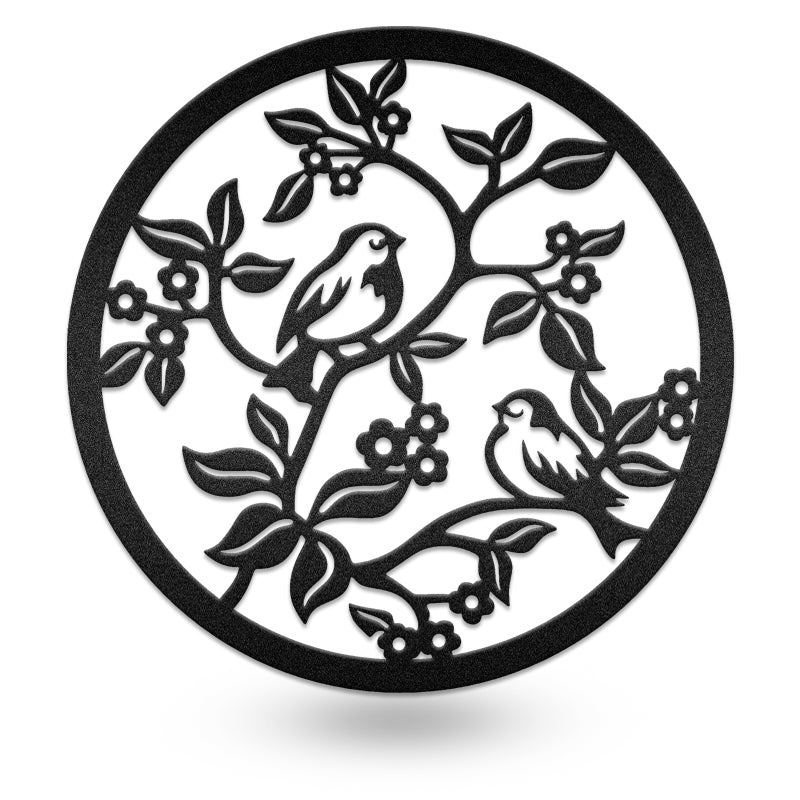 Birds On Branches Decorative Sign Metal Wall Art
